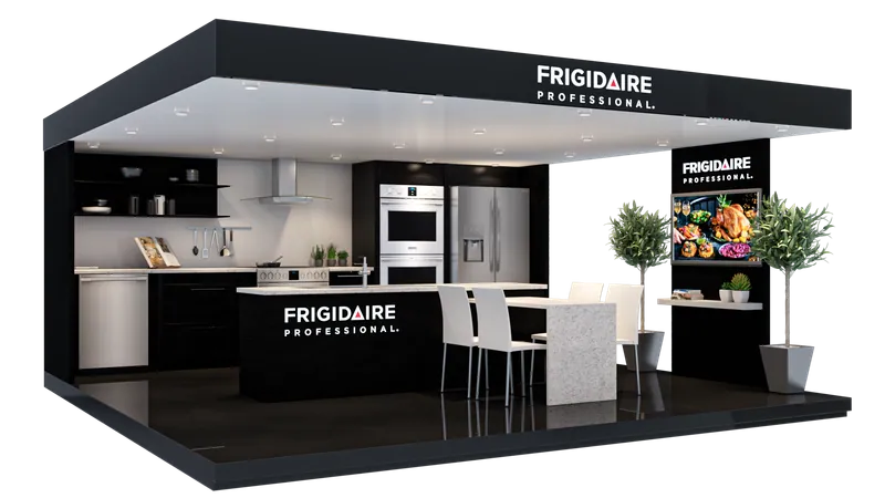 3D render of a Frigidaire Professional kitchen showroom